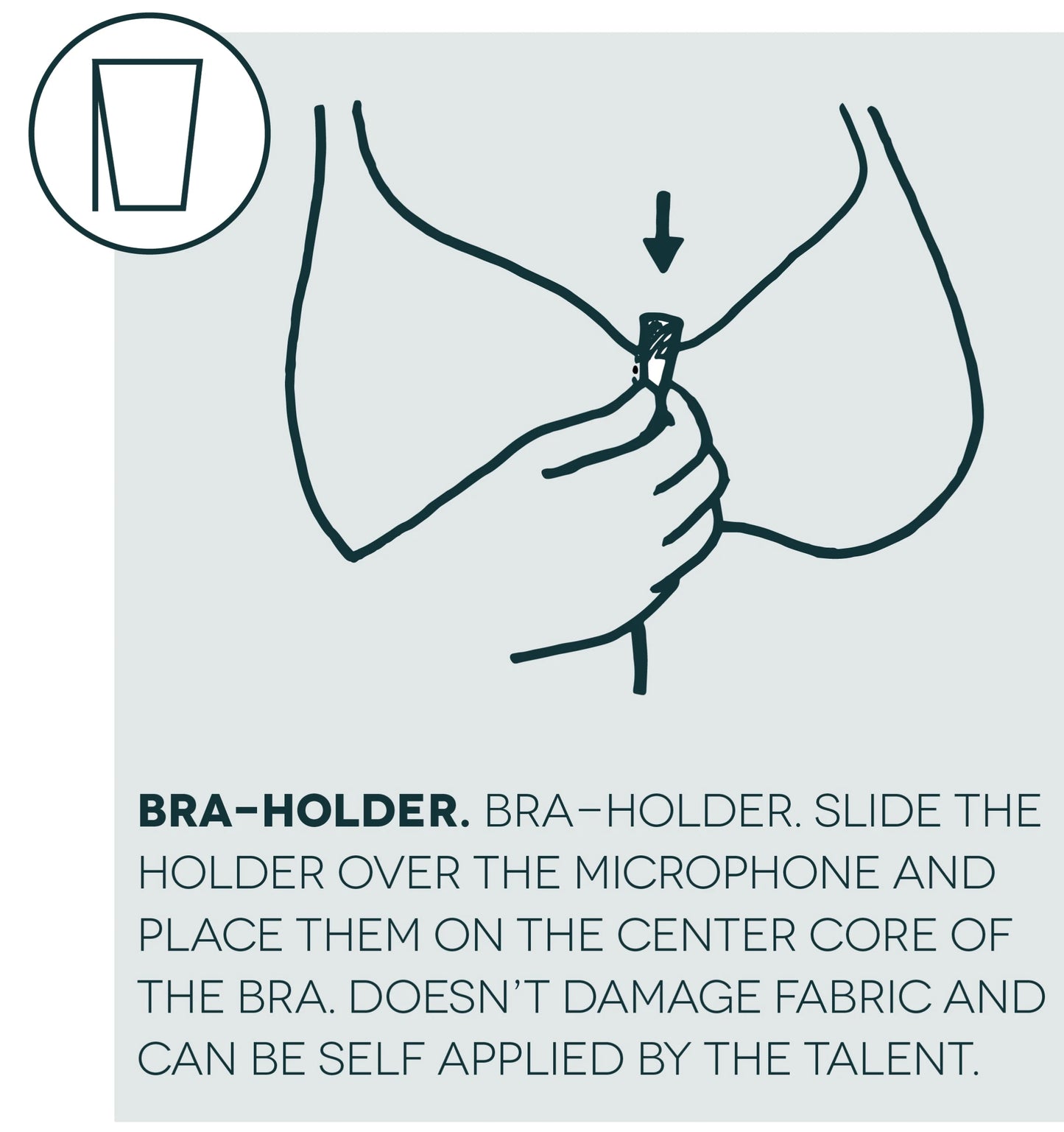 BRA-HOLDER für DPA 6060 & MKE1  Hide a Mic |  Wonka Audio